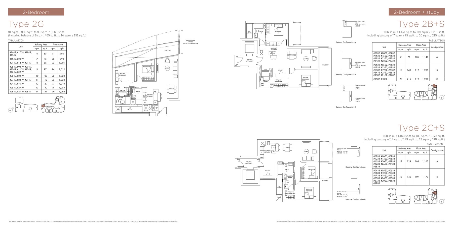Marina One Residences 2-bedroom floorplans