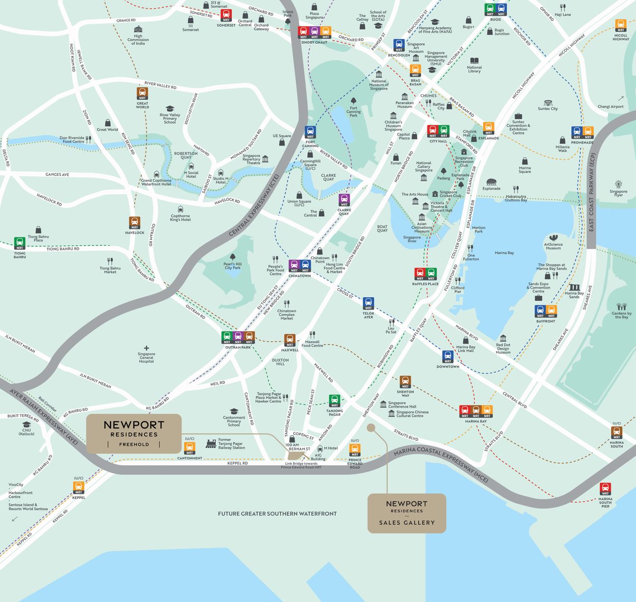 Newport Residences sales gallery location map