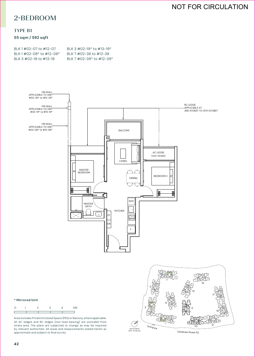 Parktown Residence 2-Bedroom floorplan 1