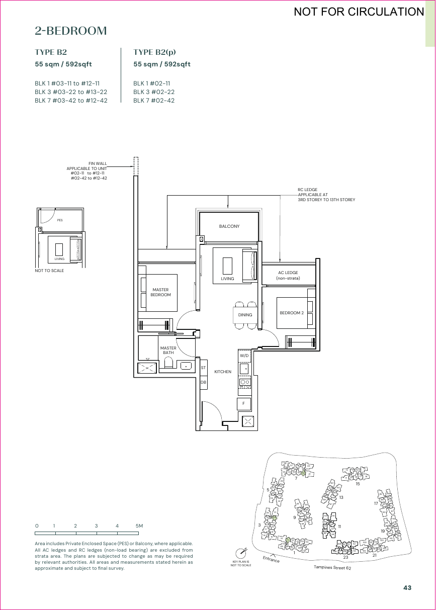 Parktown Residence 2-Bedroom floorplan 2