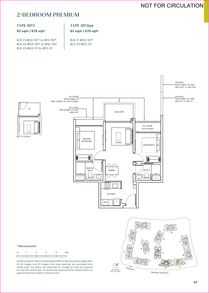 Parktown Residence 2-Bedroom floorplan 6