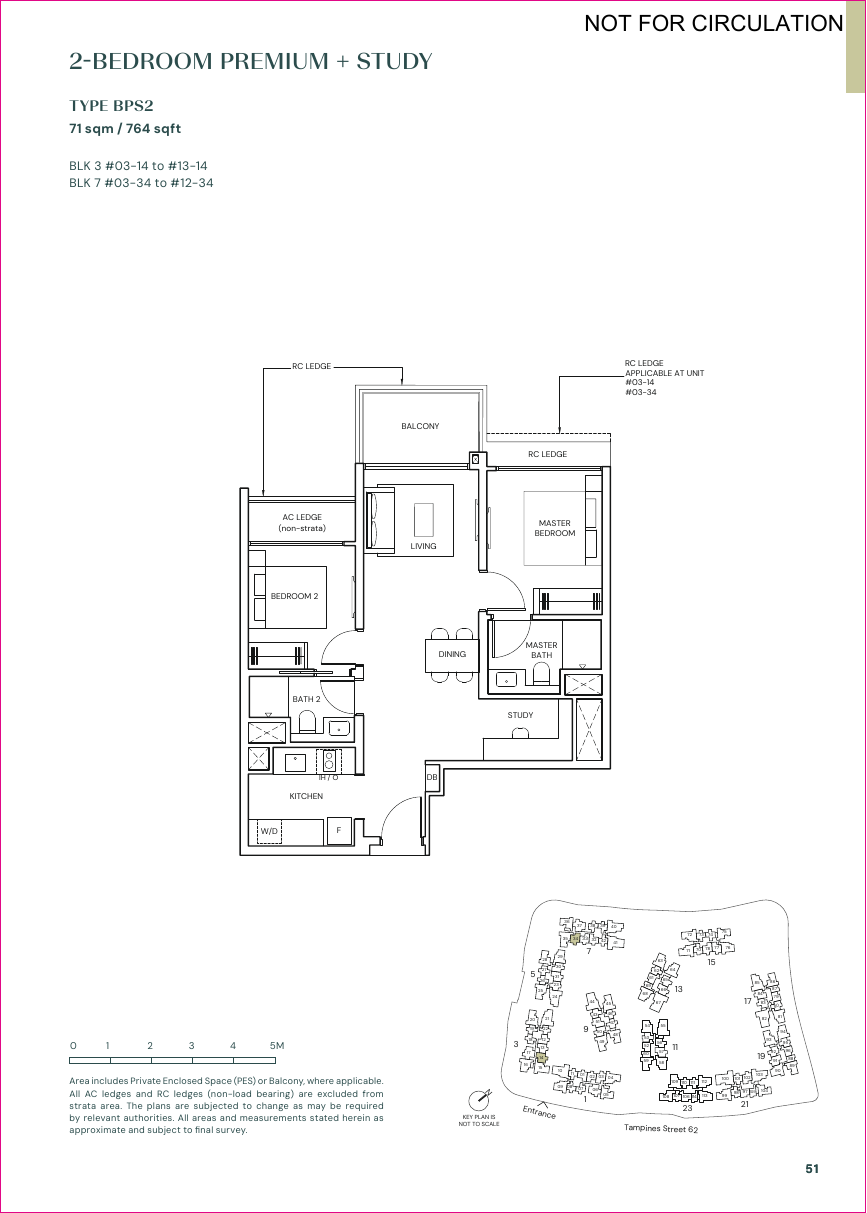Parktown Residence 2-Bedroom + Study floorplan 2