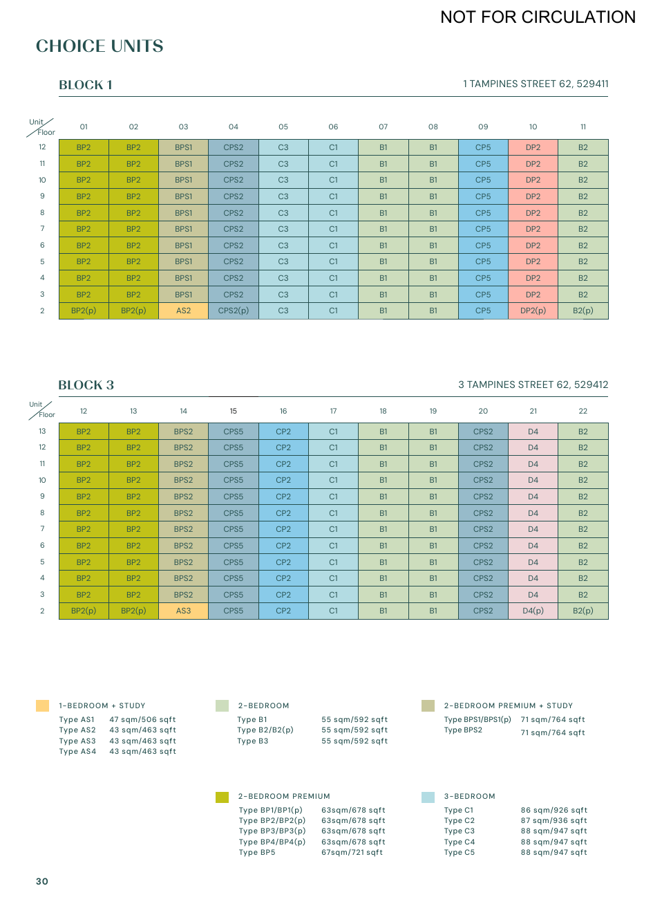 Parktown Residence distribution chart page 2