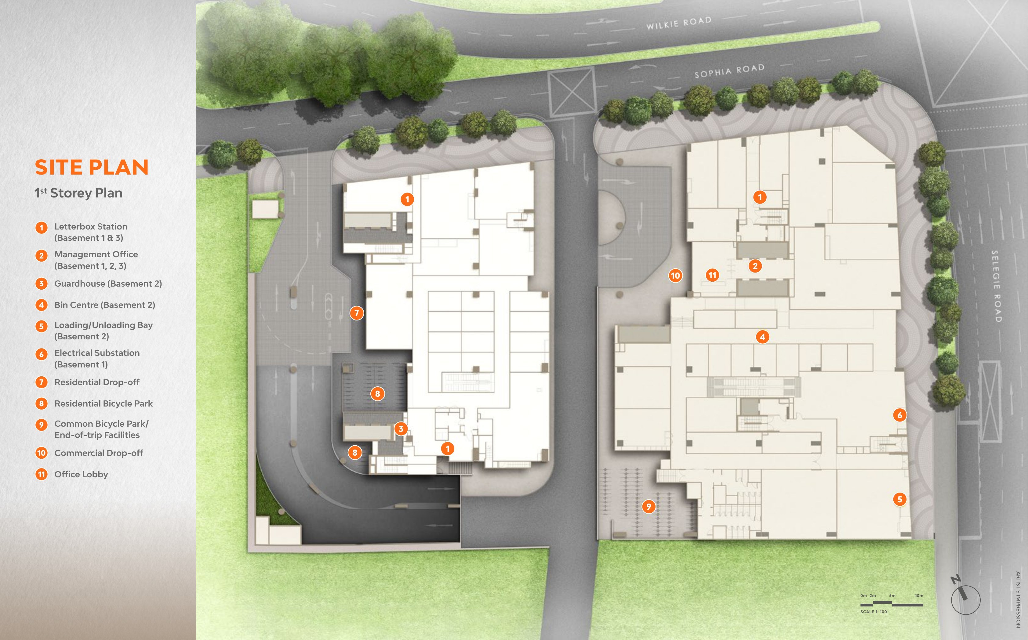 The Collective at One Sophia 1st storey site plan