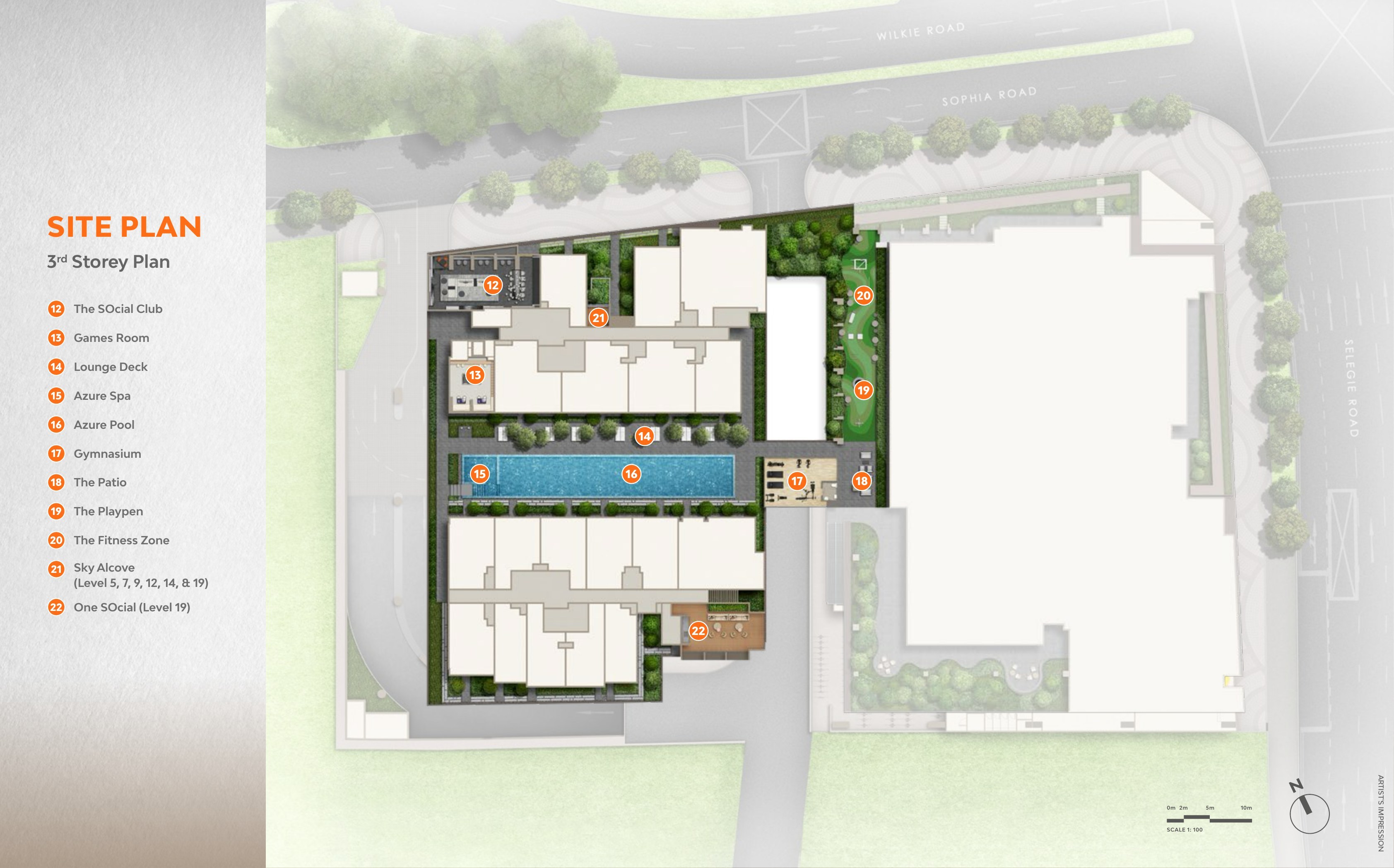 The Collective at One Sophia 3rd storey facilities plan