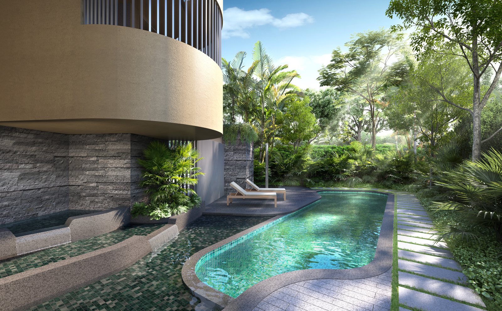 The Giverny Residences pool garden