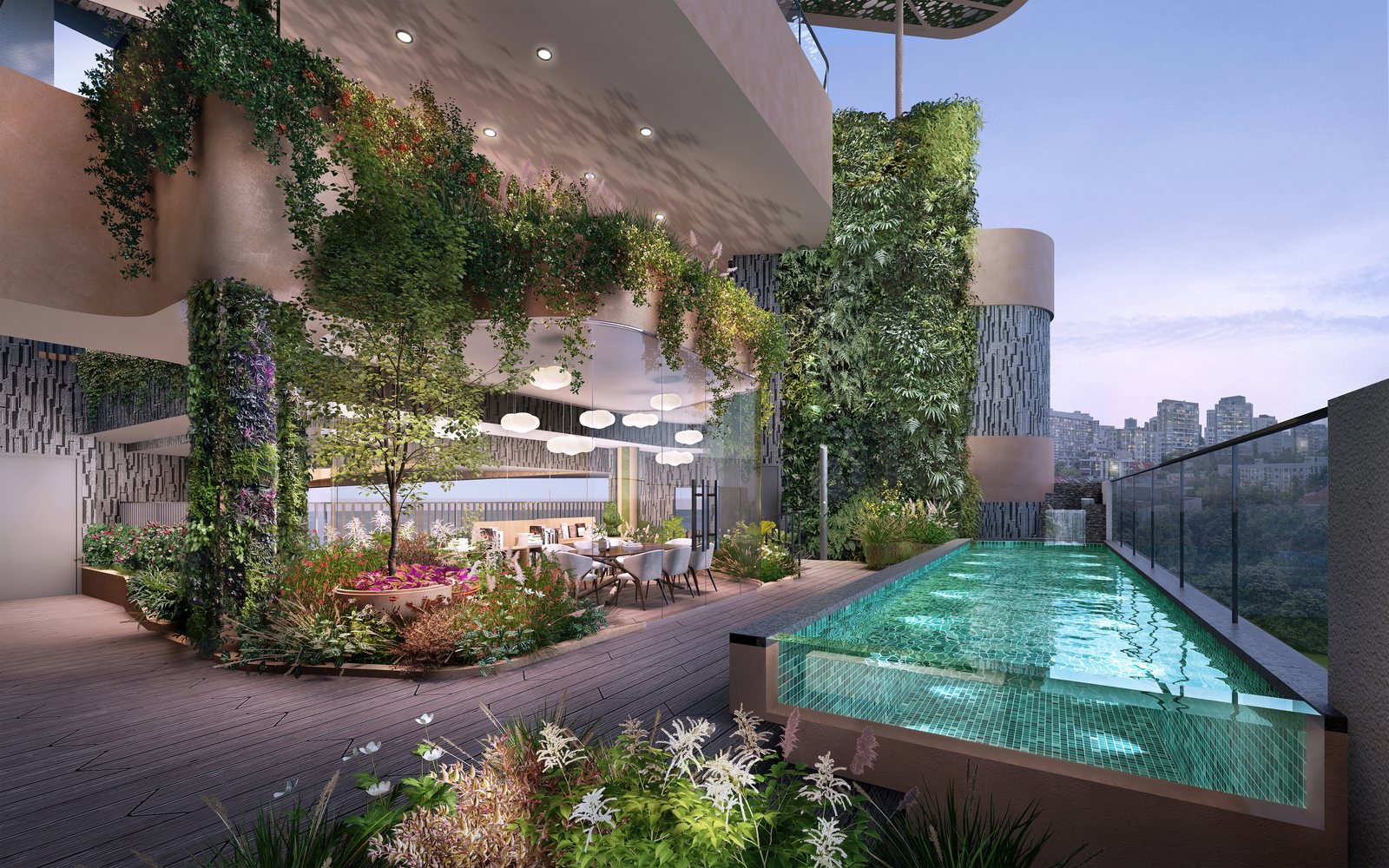 The Giverny Residences private pool deck