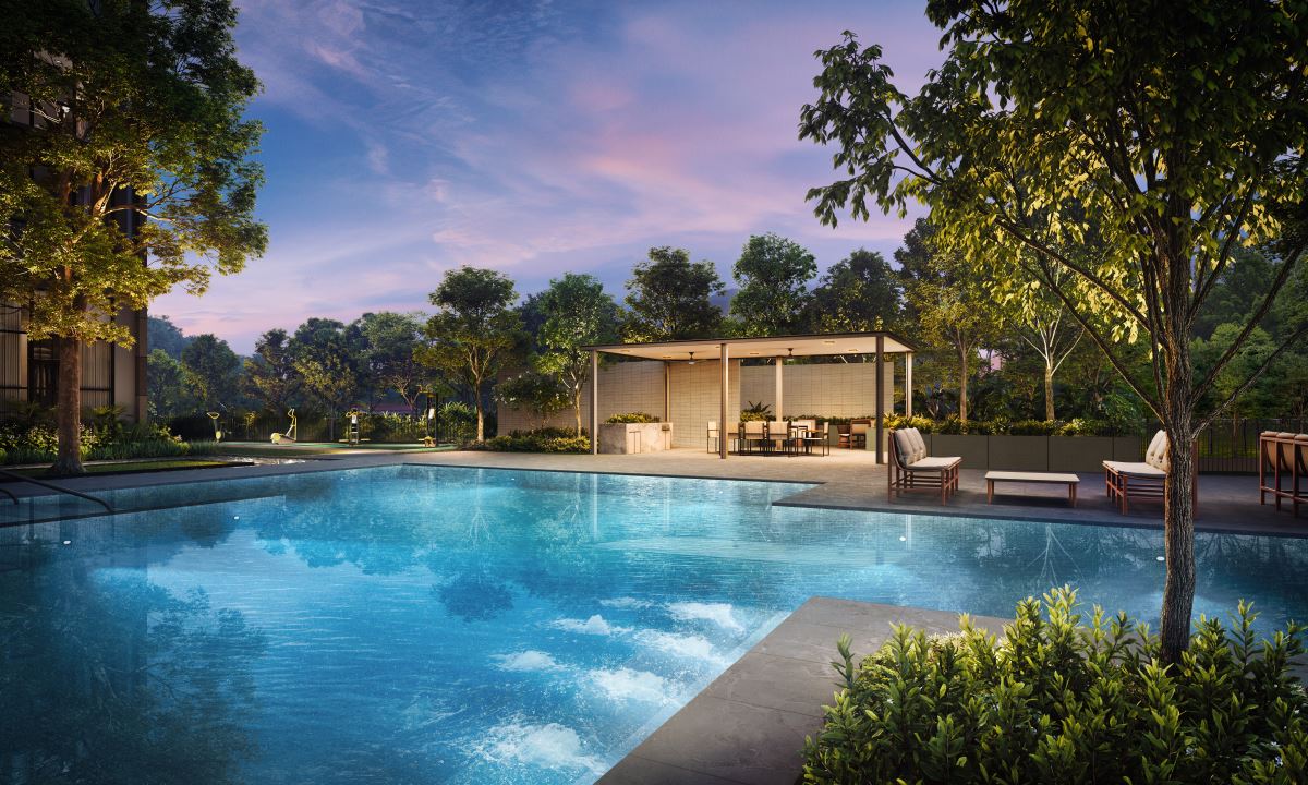 The Sen family pool and BBQ pavilion