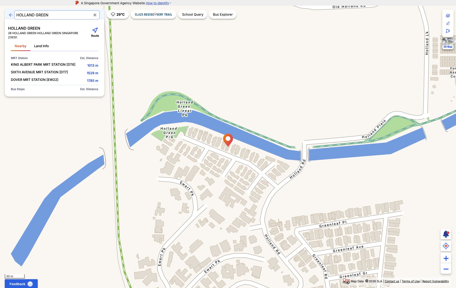 OneMap screenshot for Amberwood at Holland