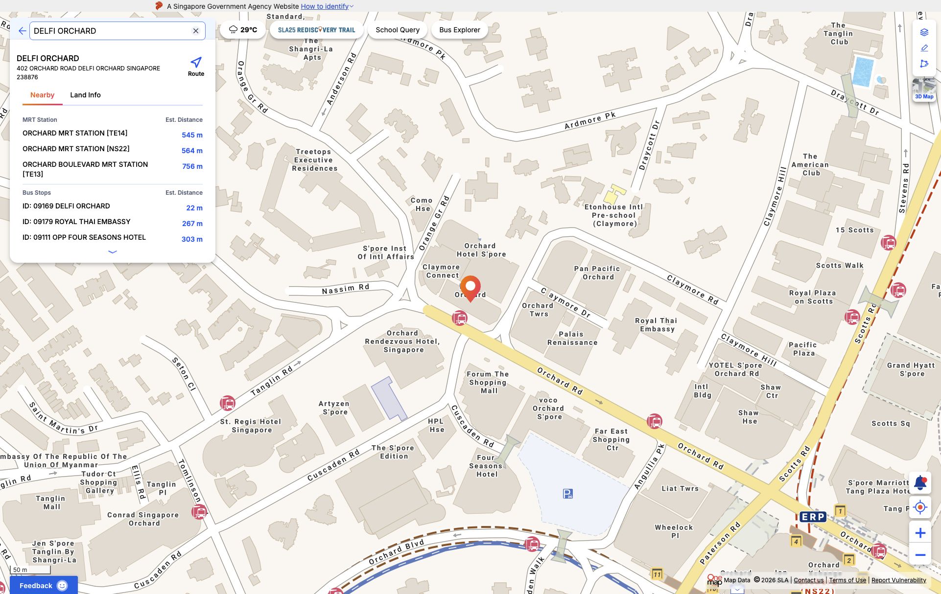 OneMap screenshot for FKA Delfi Orchard